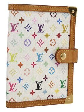 LOUIS VUITTON Multicolor Agenda PM Day Planner Cover White R21074 Auth LNZ414V